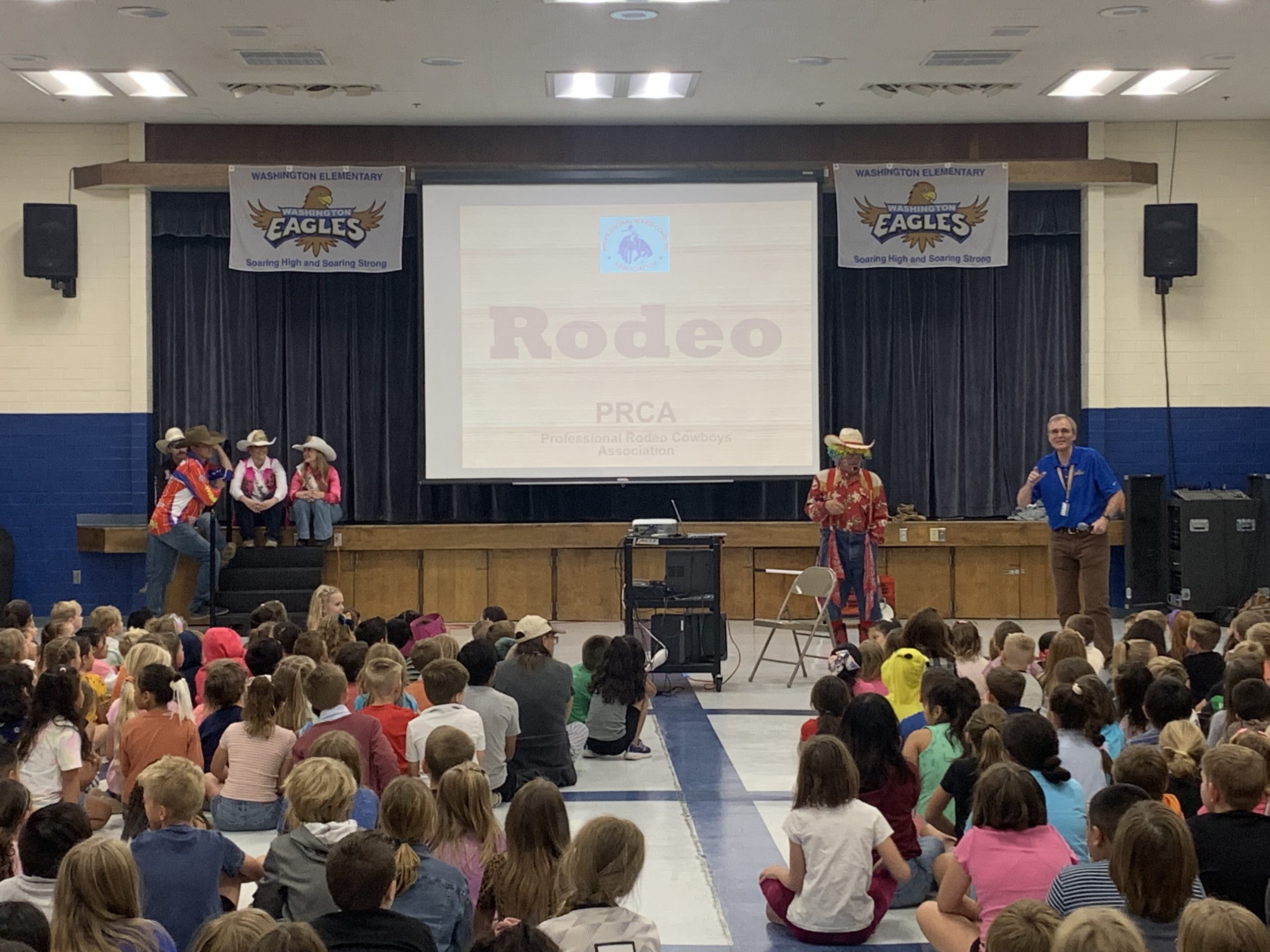 The Professional Rodeo Cowboys Association came and provided an assembly for our students