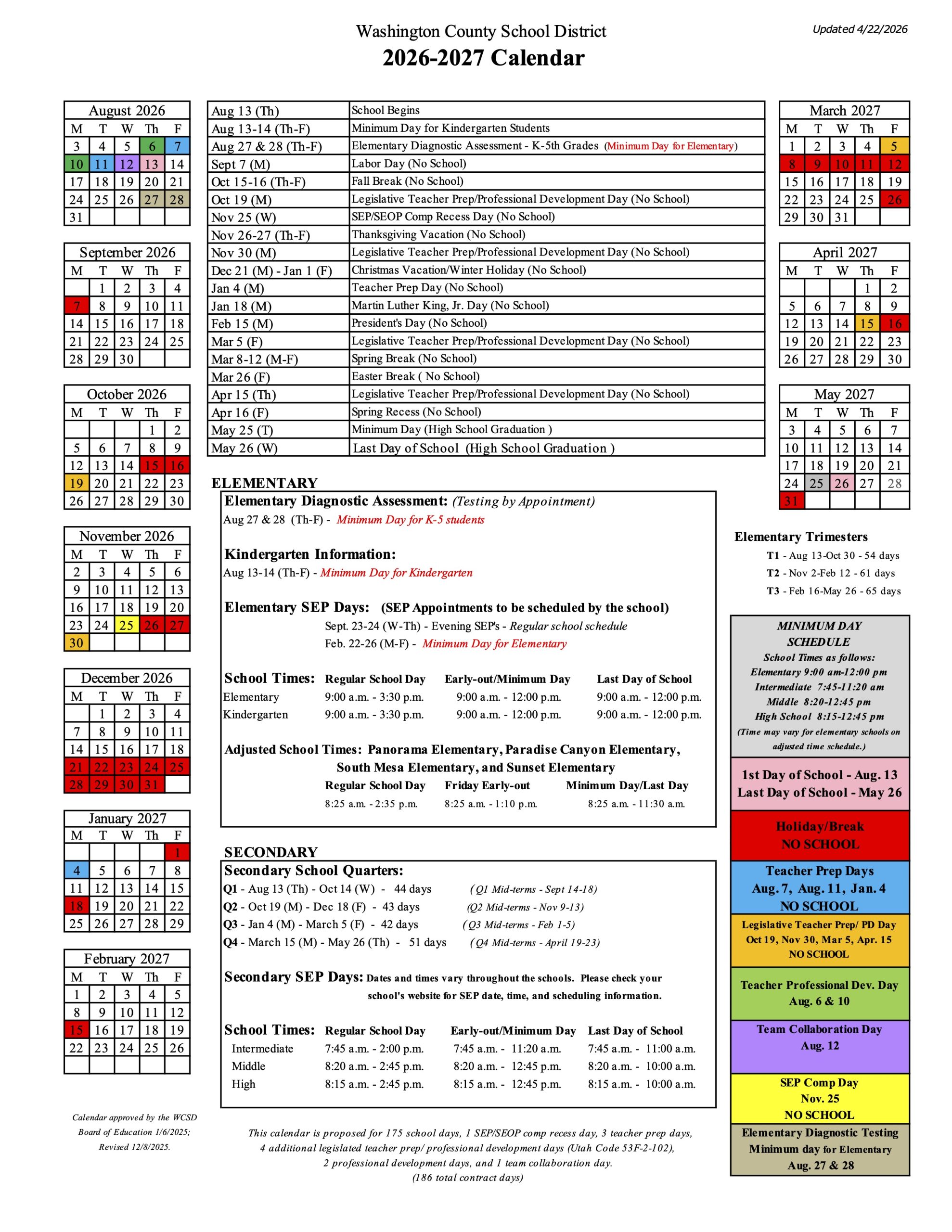wcsd calendar